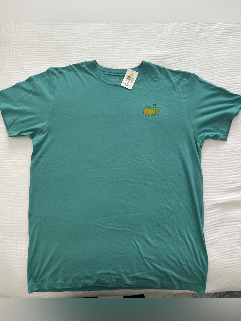 Masters Short-Sleeve Crewneck Tee - Teal with Yellow Logo
